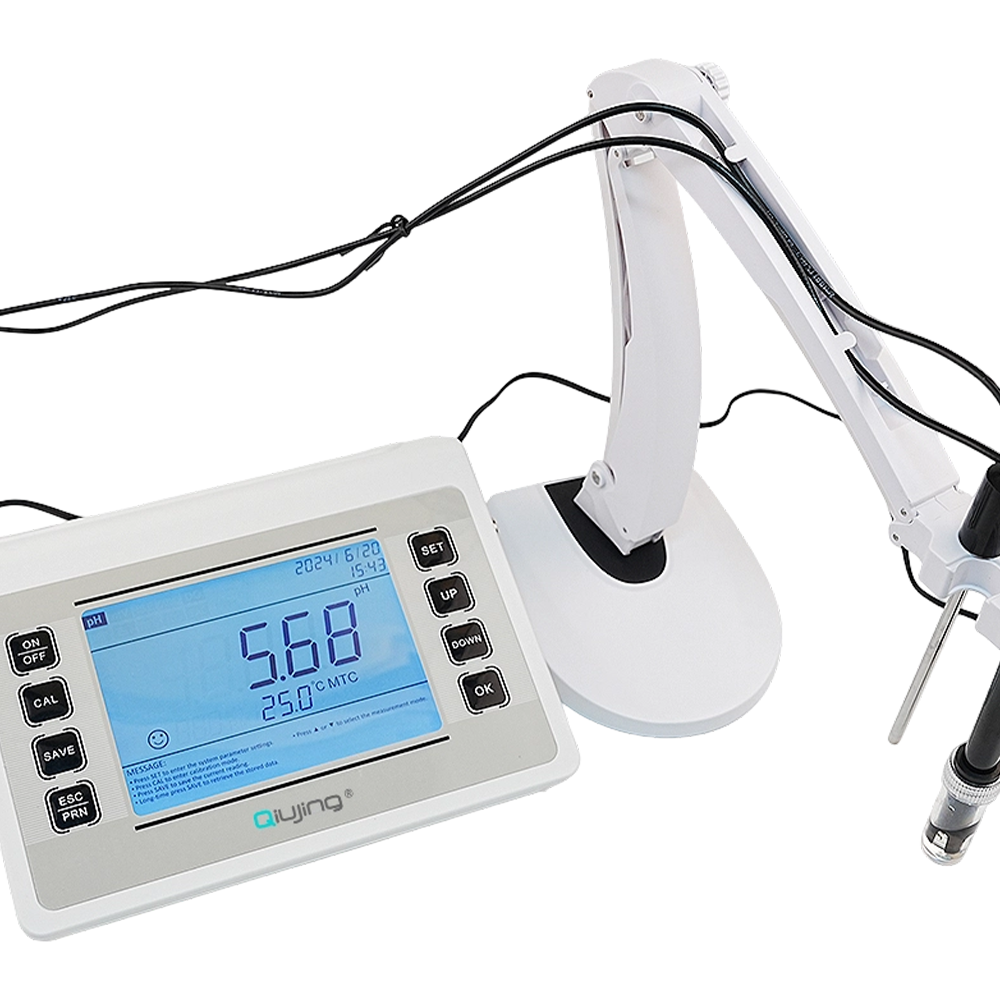 Pantalla LED Qiujing Cómoda impresión inalámbrica Bluetooth Almacenamiento masivo duradero Bentchtop PH Meter P901 